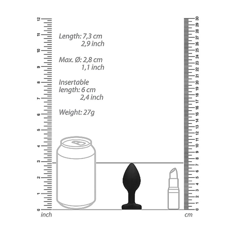 Gładki korek analny zatyczka plug czarny 7,5cm Gładki korek analny zatyczka plug czarny 7,5cm