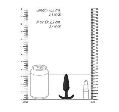 Czarny silikonowy korek analny z uchwytem 8,5 cm Czarny silikonowy korek analny z uchwytem 8,5 cm