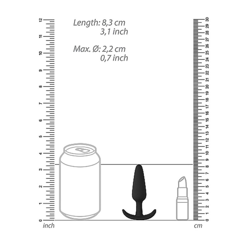 Czarny silikonowy korek analny z uchwytem 8,5 cm Czarny silikonowy korek analny z uchwytem 8,5 cm