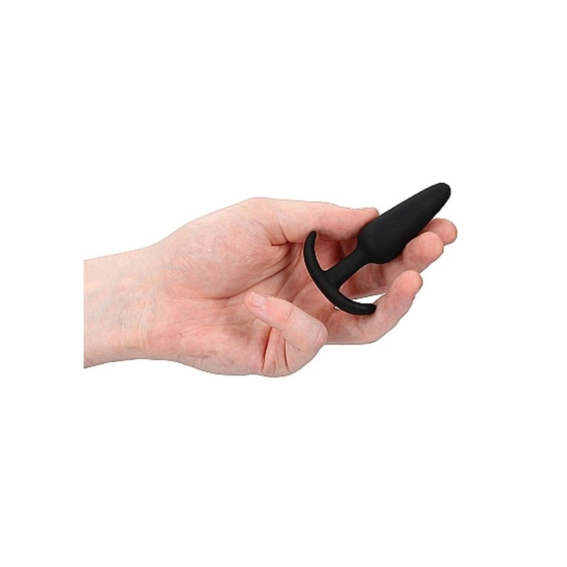 Czarny silikonowy korek analny z uchwytem 8,5 cm Czarny silikonowy korek analny z uchwytem 8,5 cm