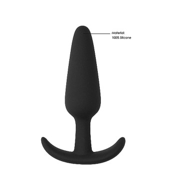 Czarny silikonowy korek analny z uchwytem 8,5 cm Czarny silikonowy korek analny z uchwytem 8,5 cm