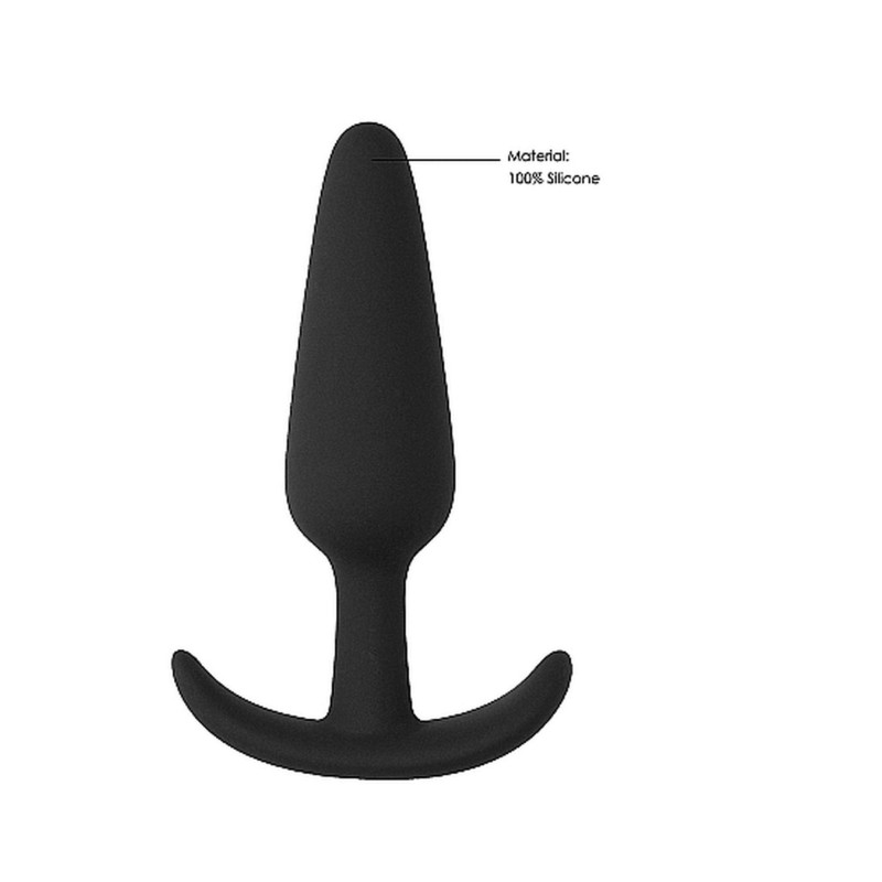 Czarny silikonowy korek analny z uchwytem 8,5 cm Czarny silikonowy korek analny z uchwytem 8,5 cm