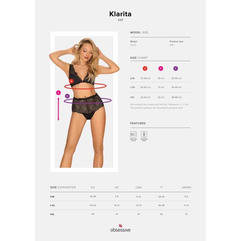Biustonosz figi sex komplet obsessive klarita l/xl Biustonosz figi sex komplet obsessive klarita l/xl