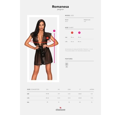 Szlafrok prześwitujący sex obsessive romanesa l/xl Szlafrok prześwitujący sex obsessive romanesa l/xl