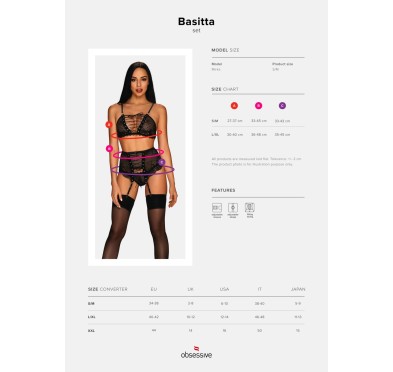Komplet stanik pas stringi obsessive basitta s/m Komplet stanik pas stringi obsessive basitta s/m