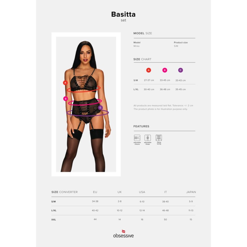 Komplet stanik pas stringi obsessive basitta s/m Komplet stanik pas stringi obsessive basitta s/m