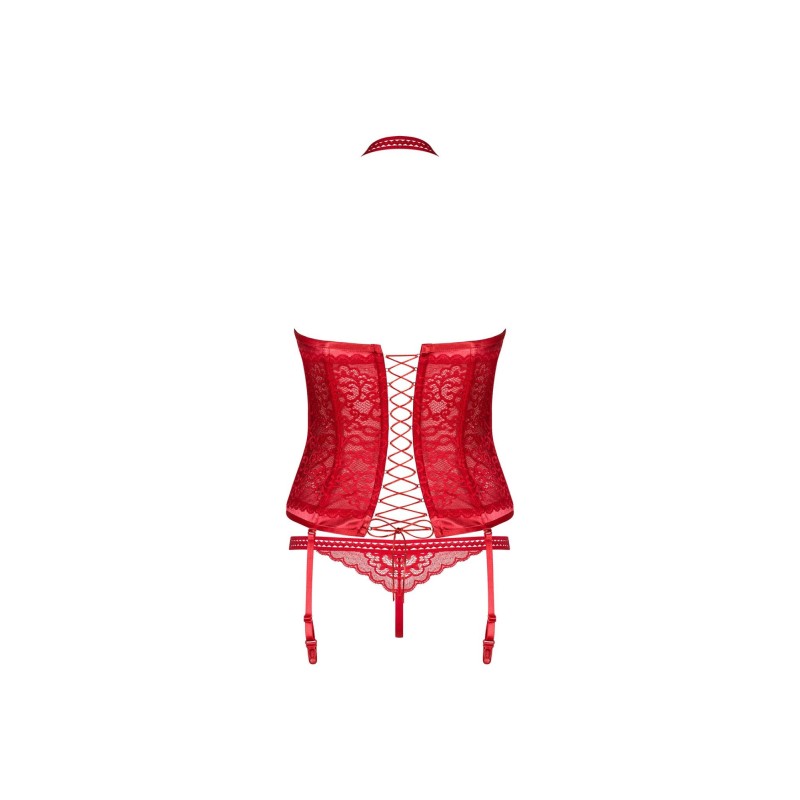 Gorset stringi sex komplet obsessive flameria l/xl