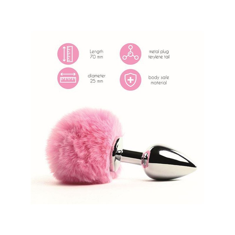 Korek analny ze stali z puszysta końcówką 7 cm Korek analny ze stali z puszysta końcówką 7 cm
