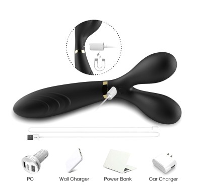 Podwójny wibrator masażer stymulator 9 trybów 19cm