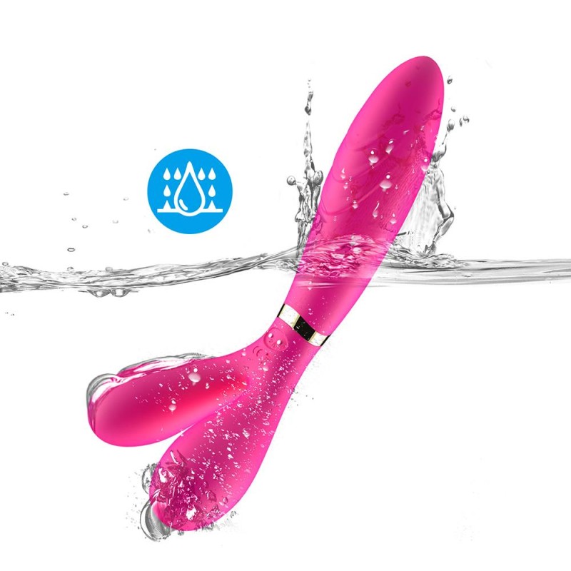 Podwójny wibrator masażer stymulator 9 trybów 19cm Podwójny wibrator masażer stymulator 9 trybów 19cm