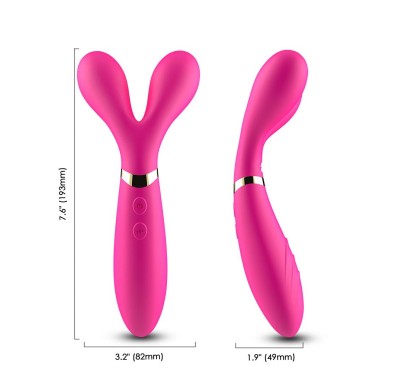 Podwójny wibrator masażer stymulator 9 trybów 19cm Podwójny wibrator masażer stymulator 9 trybów 19cm