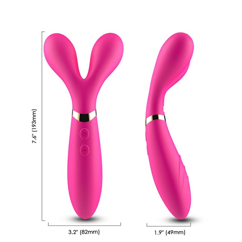 Podwójny wibrator masażer stymulator 9 trybów 19cm Podwójny wibrator masażer stymulator 9 trybów 19cm