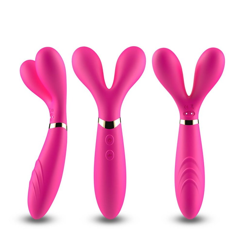 Podwójny wibrator masażer stymulator 9 trybów 19cm Podwójny wibrator masażer stymulator 9 trybów 19cm