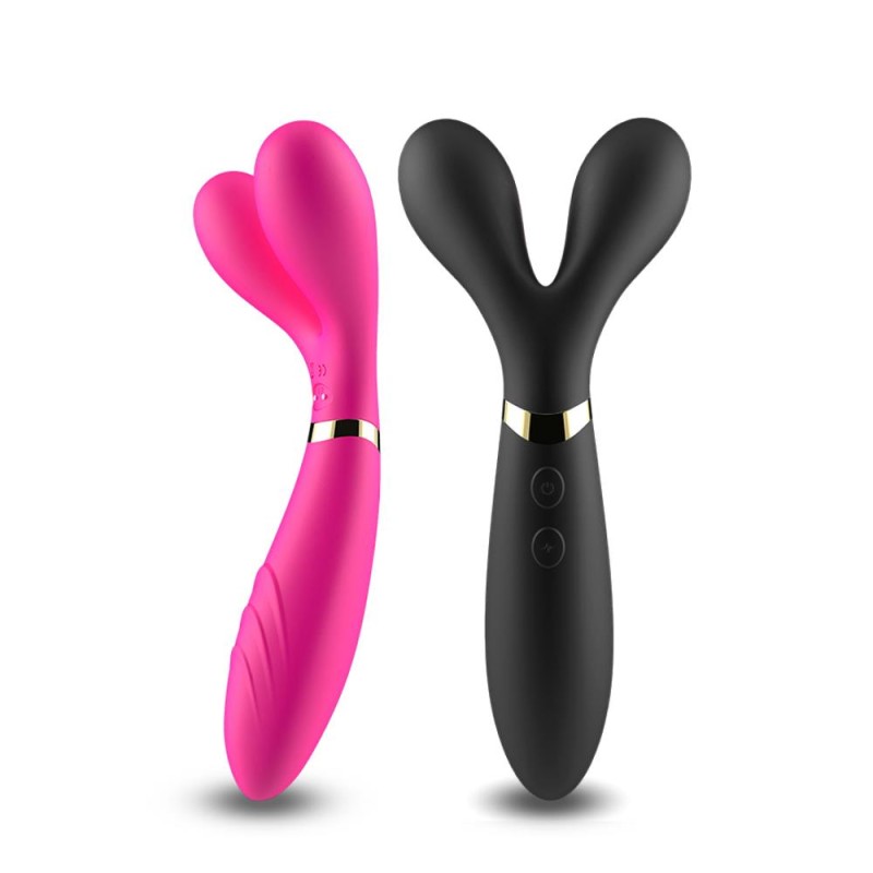 Podwójny wibrator masażer stymulator 9 trybów 19cm Podwójny wibrator masażer stymulator 9 trybów 19cm