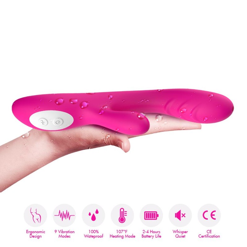 Wibrator króliczek podgrzewany ciepły 9 tryb 22 cm Wibrator króliczek podgrzewany ciepły 9 tryb 22 cm