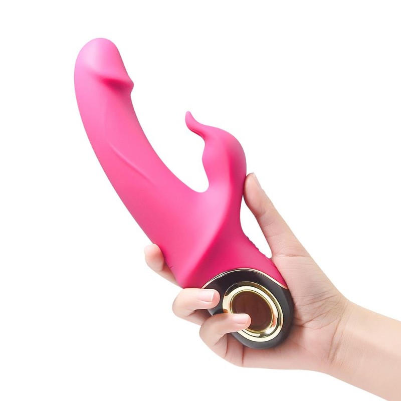 Wibrator królik z masażerem łechtaczki 22cm 9 tryb Wibrator królik z masażerem łechtaczki 22cm 9 tryb