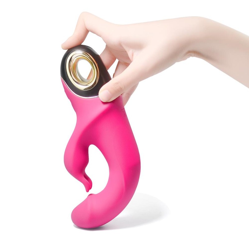 Wibrator królik z masażerem łechtaczki 22cm 9 tryb Wibrator królik z masażerem łechtaczki 22cm 9 tryb