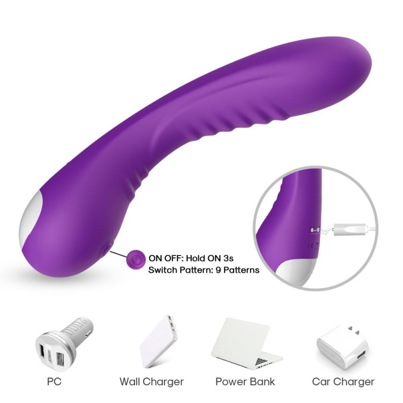 Wibrator punktu g masażer łechtaczki 18cm 9 trybów Wibrator punktu g masażer łechtaczki 18cm 9 trybów