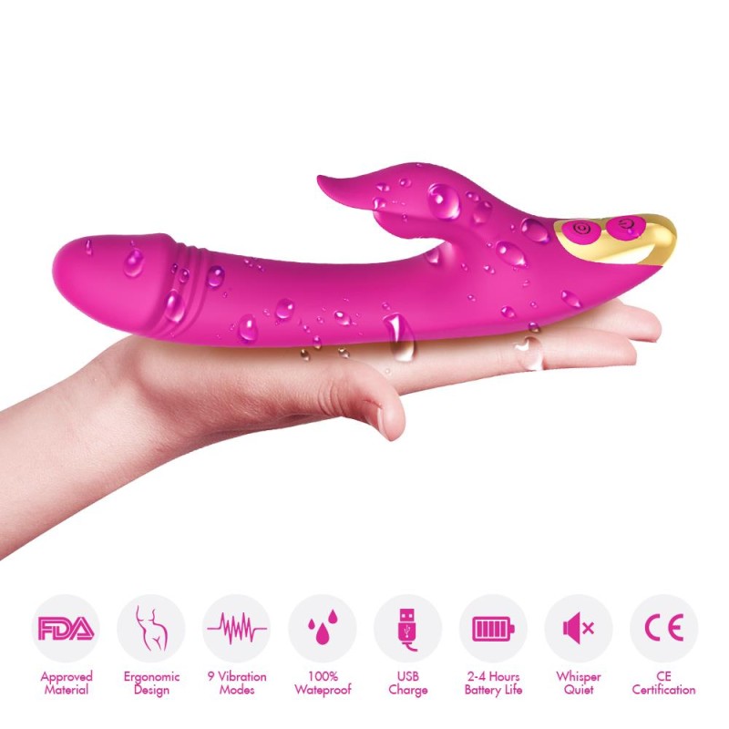 Wibrator królik ssący masażer łechtaczki 21cm 9try Wibrator królik ssący masażer łechtaczki 21cm 9try