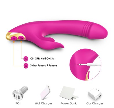 Wibrator królik ssący masażer łechtaczki 21cm 9try Wibrator królik ssący masażer łechtaczki 21cm 9try
