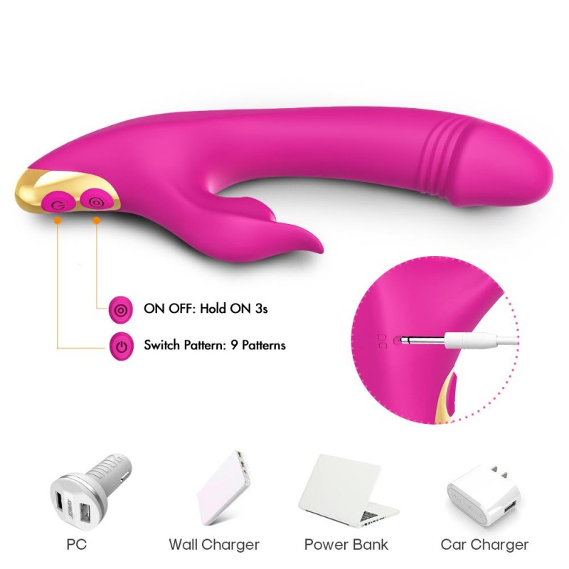 Wibrator królik ssący masażer łechtaczki 21cm 9try Wibrator królik ssący masażer łechtaczki 21cm 9try