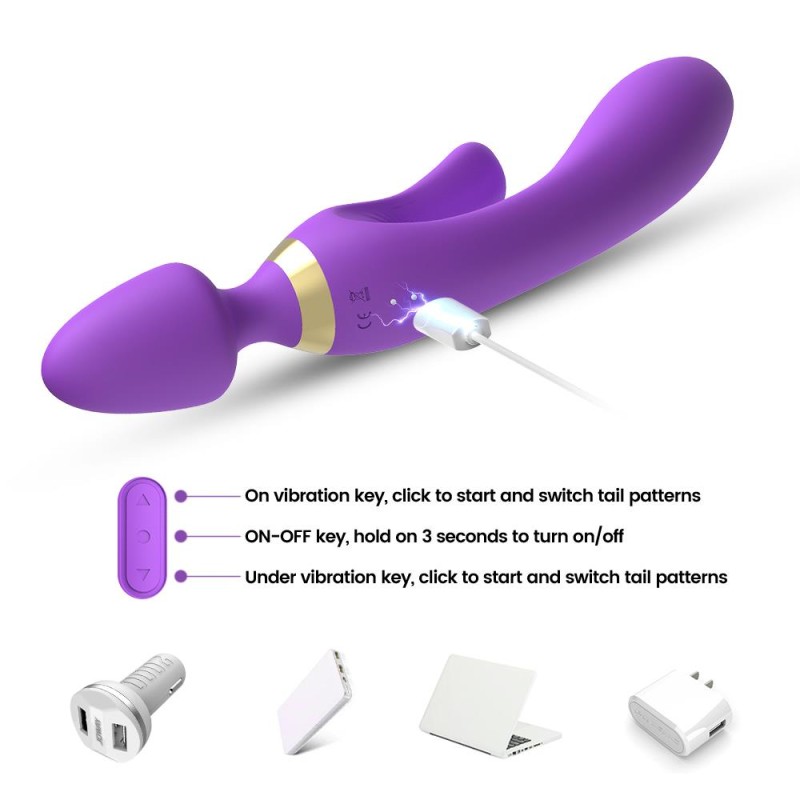 Masażer różdżka wibrator królik 9 trybów 23 cm sex Masażer różdżka wibrator królik 9 trybów 23 cm sex