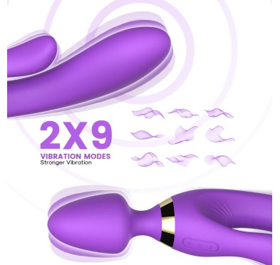 Masażer różdżka wibrator królik 9 trybów 23 cm sex Masażer różdżka wibrator królik 9 trybów 23 cm sex
