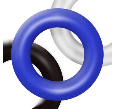 Ring-Donut Cockring 3 Pack-3 colors blue/clear/black