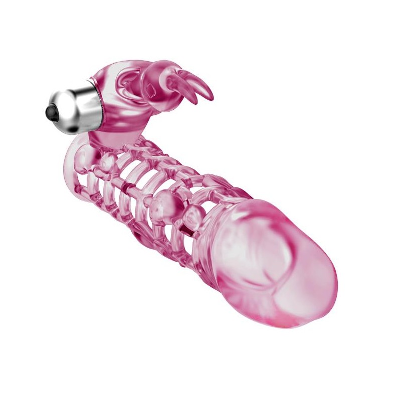Wibrująca nakładka przedłużka penisa 10 tryb 18cm Wibrująca nakładka przedłużka penisa 10 tryb 18cm