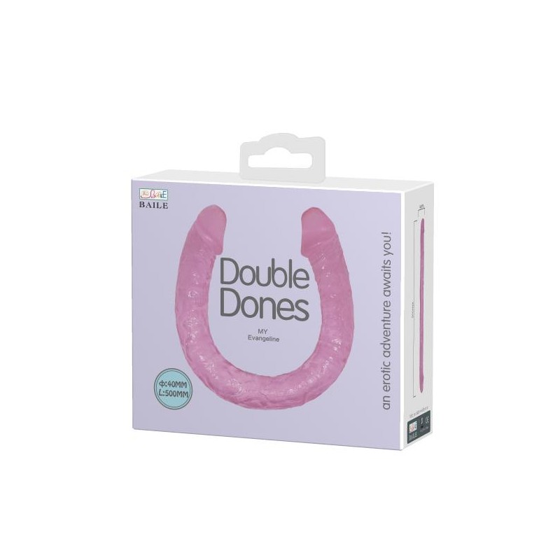 Długie podwójne dildo różowe do sexu lesbijskiego Długie podwójne dildo różowe do sexu lesbijskiego