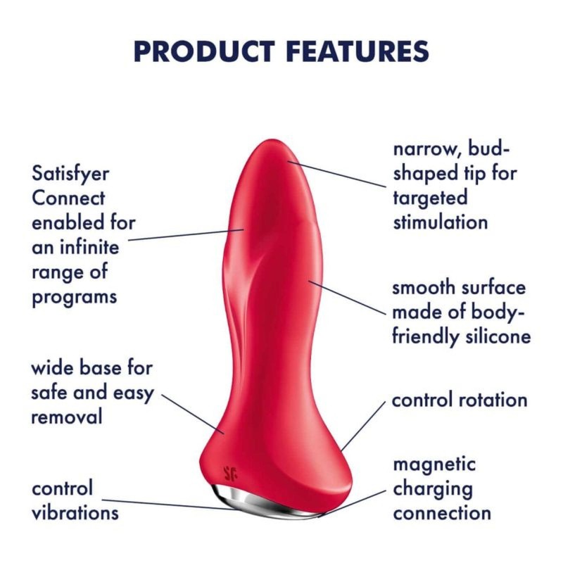 Korek analny - Rotator Plug 1 Connect App (Red) Korek analny - Rotator Plug 1 Connect App (Red)