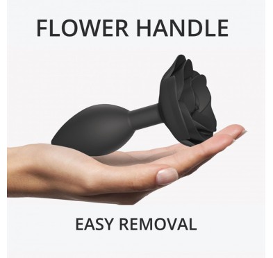 Korek analny ozdobny plug zatyczka róża duży 9cm Korek analny ozdobny plug zatyczka róża duży 9cm