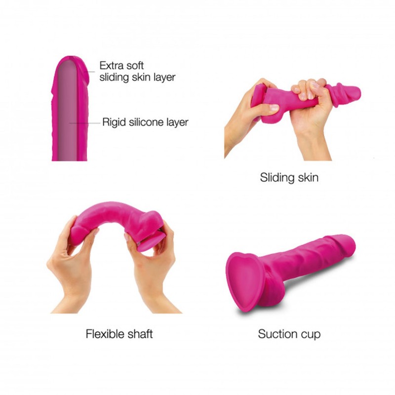 Realistyczne dildo sliding skin fushia m Realistyczne dildo sliding skin fushia m