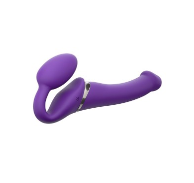 Wodoodporny wibrujący strap-on silikonowy fiolet Wodoodporny wibrujący strap-on silikonowy fiolet