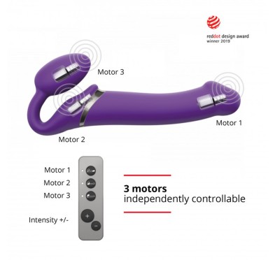 Wodoodporny wibrujący strap-on silikonowy fiolet Wodoodporny wibrujący strap-on silikonowy fiolet