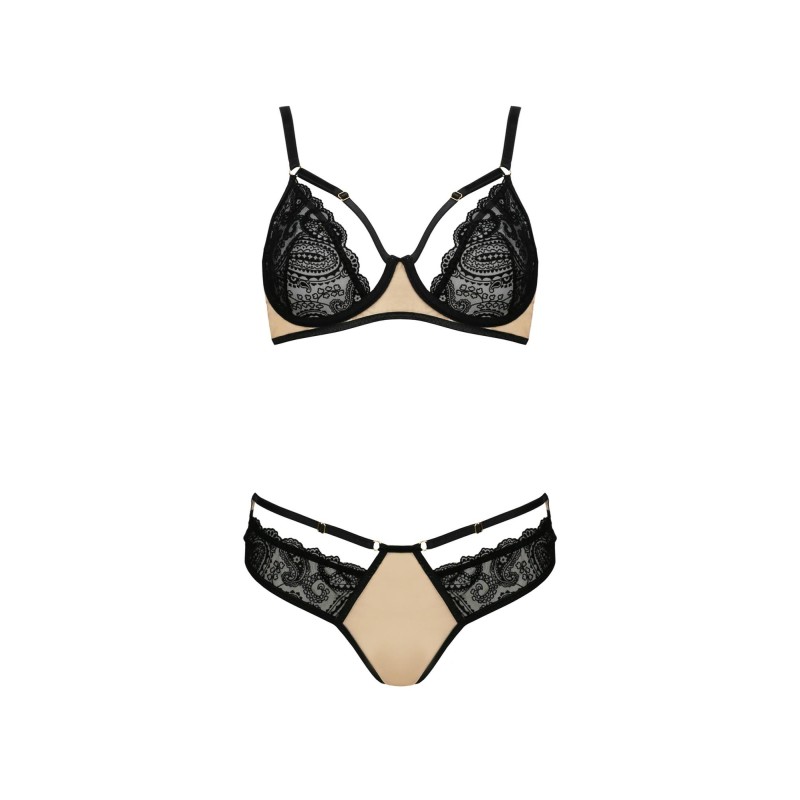 Bielizna-DAISY SET beige L/XL