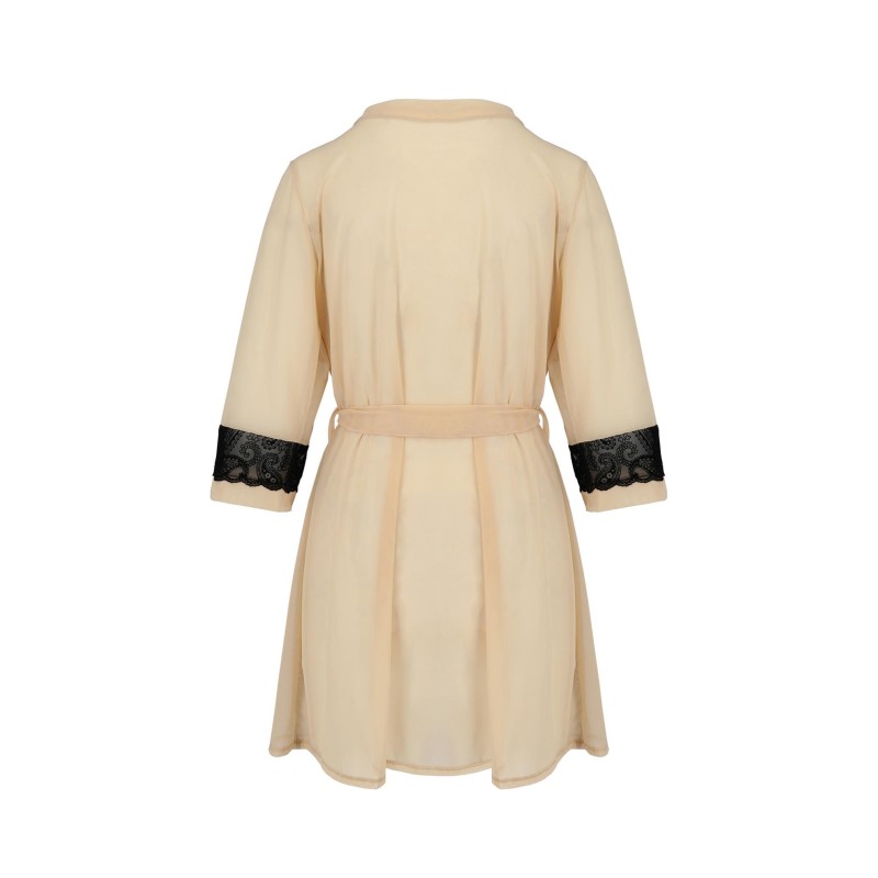 Bielizna-DAISY PEIGNOIR beige S/M