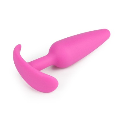 Różowy korek analnysilikonowy z uchwytem 11 cm Różowy korek analnysilikonowy z uchwytem 11 cm