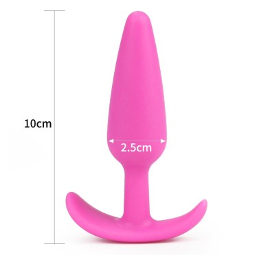 Różowy korek analnysilikonowy z uchwytem 11 cm Różowy korek analnysilikonowy z uchwytem 11 cm