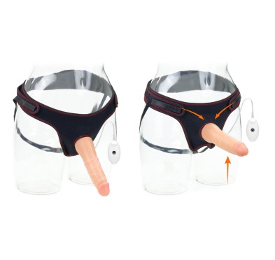 Majtki strap-on w zestawie z wibrującym dildo 19cm Majtki strap-on w zestawie z wibrującym dildo 19cm