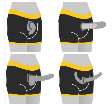 Fikuśne męskie majtki strap-on z otworami na pupę Fikuśne męskie majtki strap-on z otworami na pupę