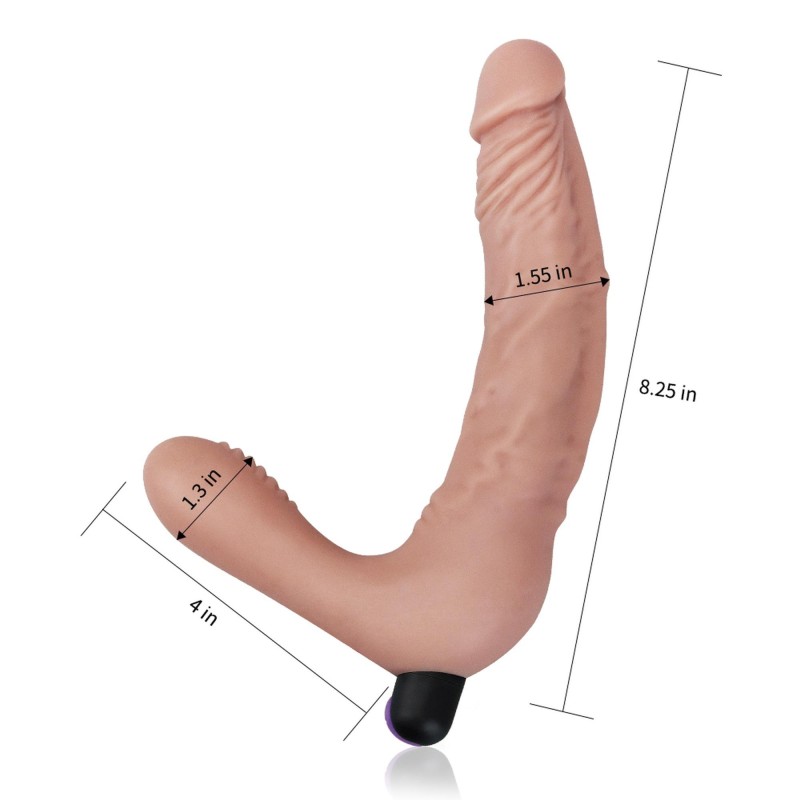 Podwójne dildo z wypustkami strap-on realistyczny Podwójne dildo z wypustkami strap-on realistyczny