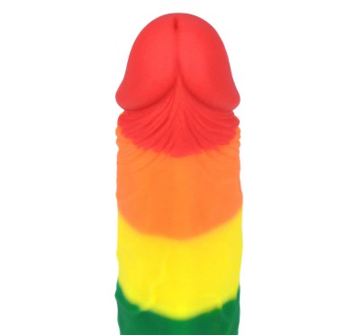 Tęczowe dildo elastyczne z przyssawką silikonowe Tęczowe dildo elastyczne z przyssawką silikonowe