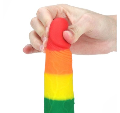 Tęczowe dildo elastyczne z przyssawką silikonowe Tęczowe dildo elastyczne z przyssawką silikonowe
