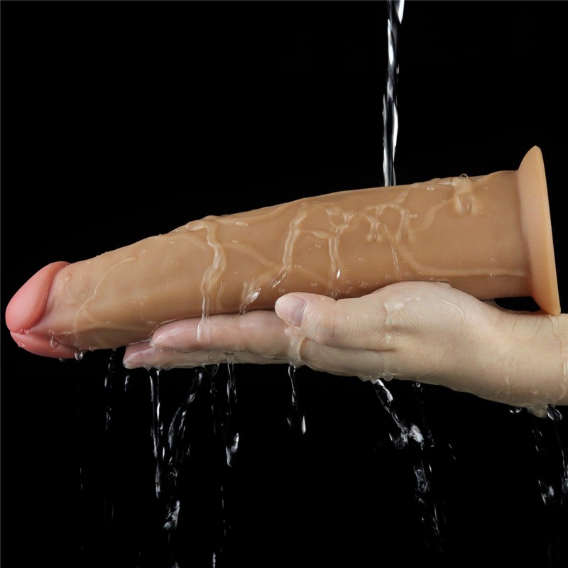 Silikonowy analny penis z przyssawką żylasty 23cm Silikonowy analny penis z przyssawką żylasty 23cm