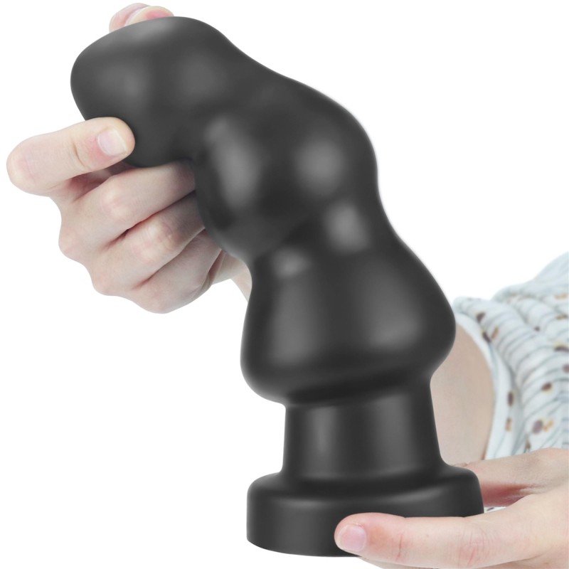 Duży czarny silikonowy korek analny wibracja 20 cm Duży czarny silikonowy korek analny wibracja 20 cm
