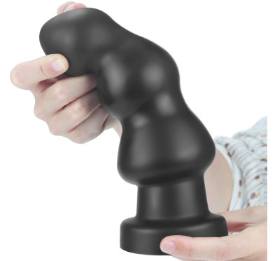 Duży czarny silikonowy korek analny wibracja 20 cm Duży czarny silikonowy korek analny wibracja 20 cm