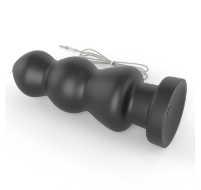 Duży czarny silikonowy korek analny wibracja 20 cm Duży czarny silikonowy korek analny wibracja 20 cm