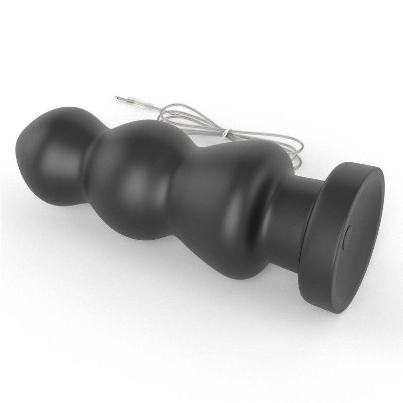 Duży czarny silikonowy korek analny wibracja 20 cm Duży czarny silikonowy korek analny wibracja 20 cm
