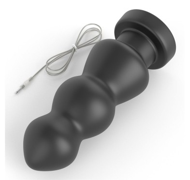 Duży czarny silikonowy korek analny wibracja 20 cm Duży czarny silikonowy korek analny wibracja 20 cm